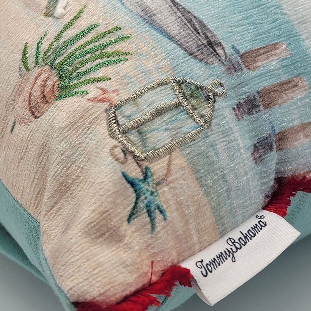 Tommy Bahama Christmas Beach Pillow 12x16 Santa & Mrs. Claus Coastal Design With - Picture 13 of 16